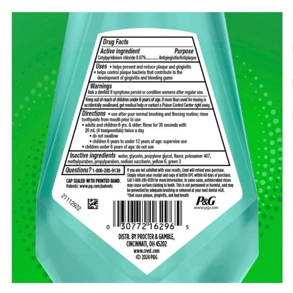 Crest Scope Classic Alcohol-free Mouthwash Original Mint 250 ML, 8.4FL - 10 Pack - Picture 5 of 7